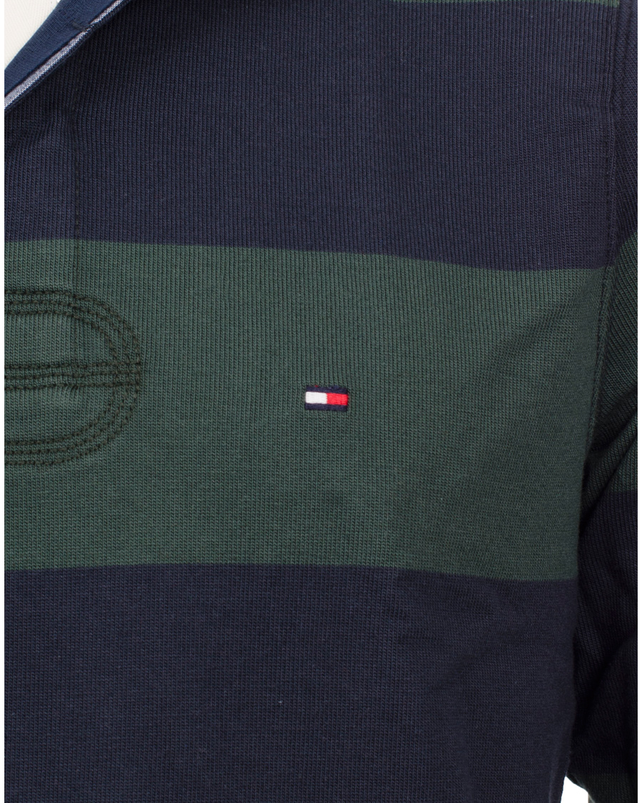Herre | Trøjer | Tommy Hilfiger | Basic Rugby Block Stripe Vintage Fit Green