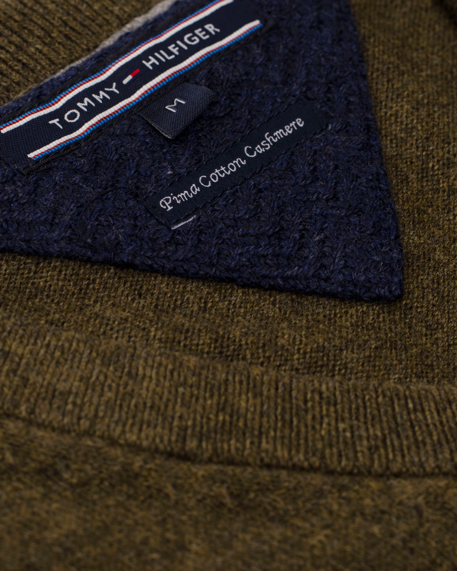 Herre | Trøjer | Tommy Hilfiger | Pima Cotton Cashmere V-neck Pullover Beech Green