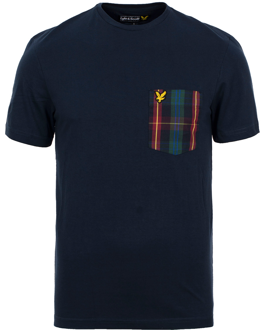 Herre | T-Shirts | Lyle & Scott | Tartan Pocket T-Shirt New Navy