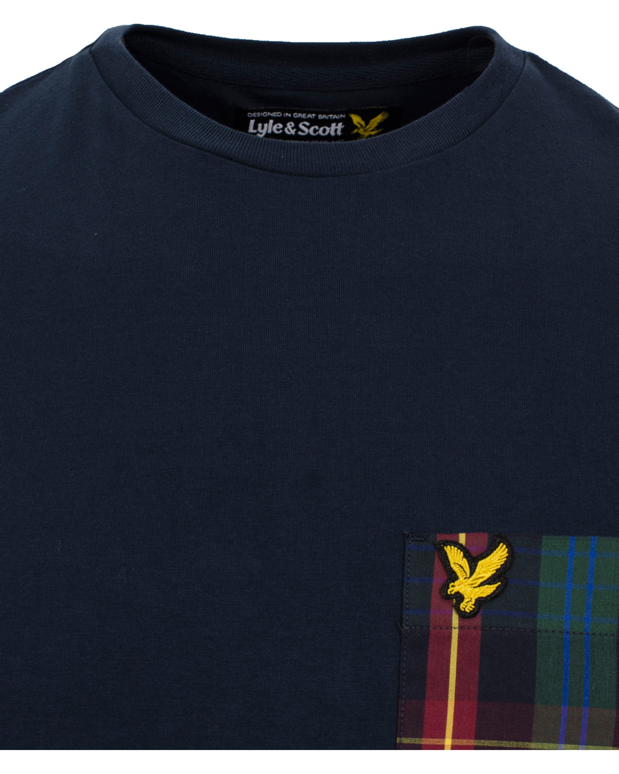 Herre | T-Shirts | Lyle & Scott | Tartan Pocket T-Shirt New Navy