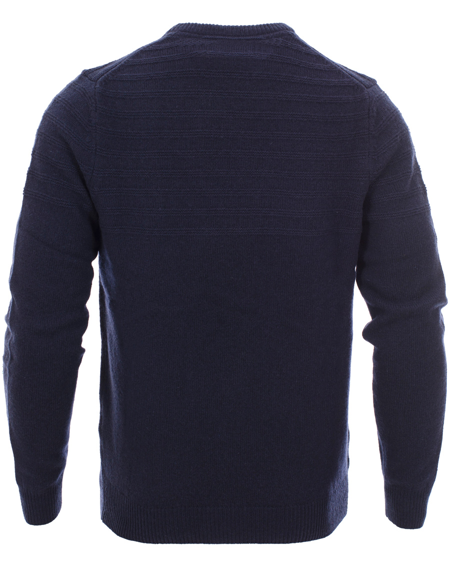 Herre | Trøjer | Lyle & Scott | Crew Neck Garter Stitch Interest Pullover New Navy