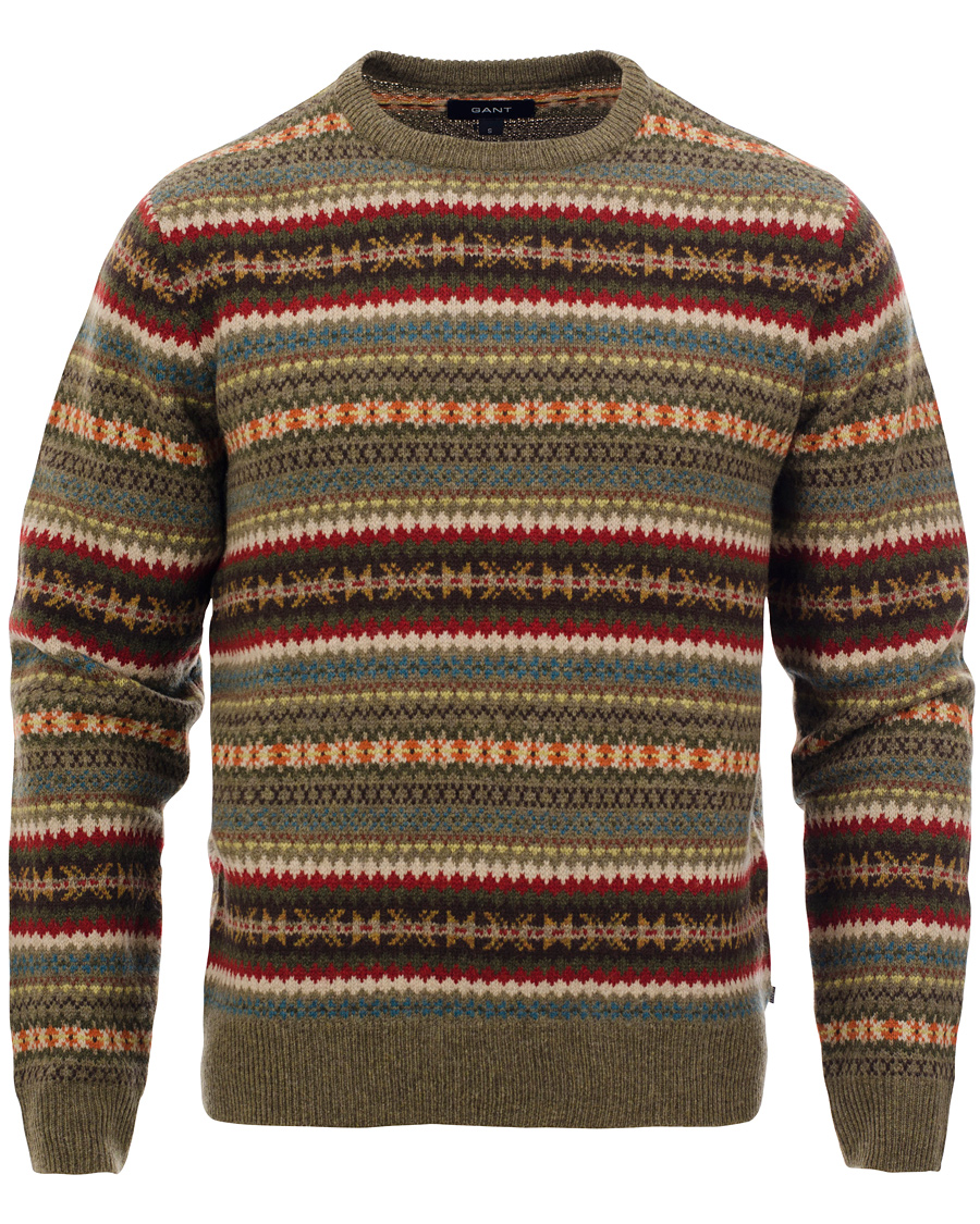 Herre | Trøjer | GANT | Lambswool Jaquard Crew Multicolor
