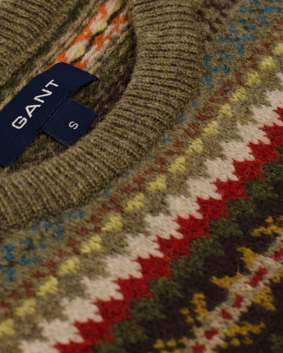 Herre | Trøjer | GANT | Lambswool Jaquard Crew Multicolor