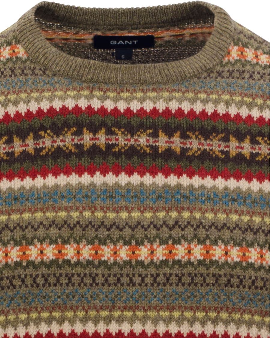 Herre | Trøjer | GANT | Lambswool Jaquard Crew Multicolor