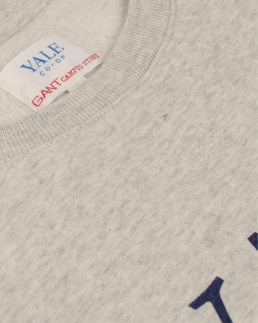 Herre | Trøjer | GANT | Yale Coop C-Neck Sweat Light Grey Melange