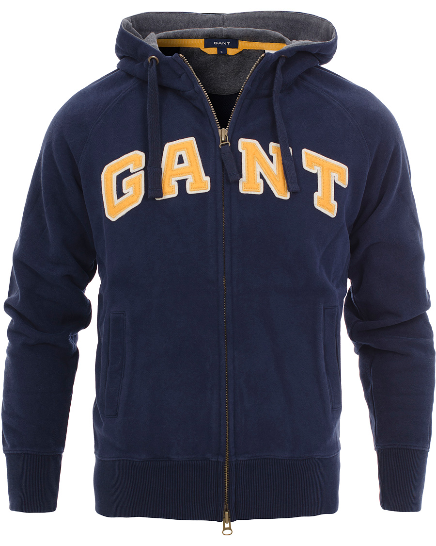 Herre | Trøjer | GANT | Full-Zip Hood Sweat Evening Blue