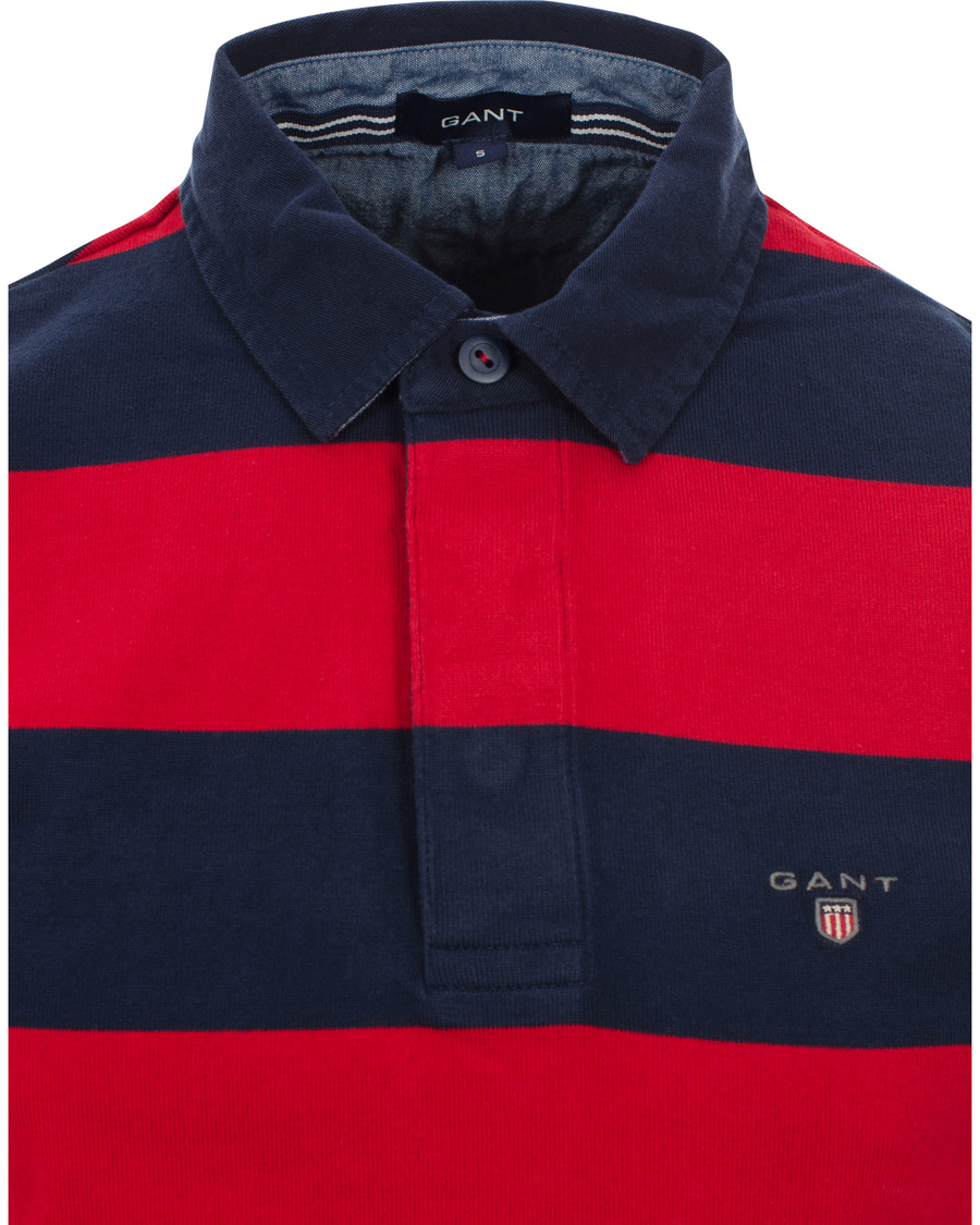 Herre | Trøjer | GANT | Barstripe Heavy Rugger Cranberry Red