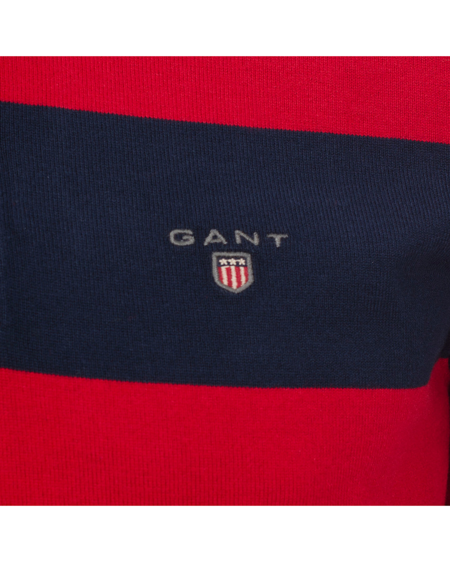 Herre | Trøjer | GANT | Barstripe Heavy Rugger Cranberry Red