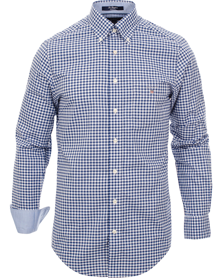 Herre | Skjorter | GANT | The Gingham Regular Fit Shirt Deep Cobalt Blue