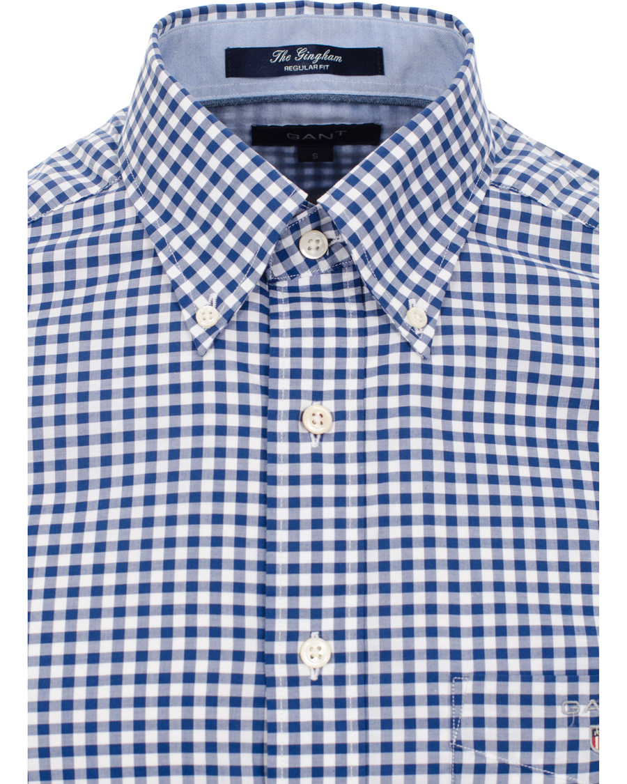 Herre | Skjorter | GANT | The Gingham Regular Fit Shirt Deep Cobalt Blue
