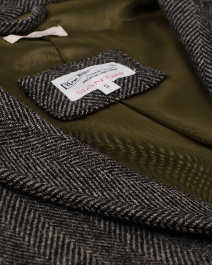 Herre | Jakker | GANT Rugger | The Herringbone Long Jacket Antracite Grey