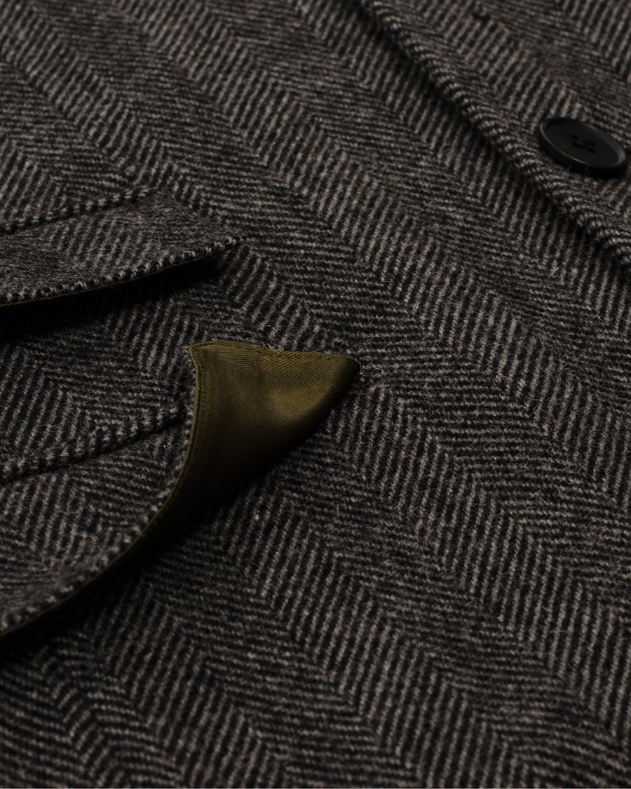 Herre | Jakker | GANT Rugger | The Herringbone Long Jacket Antracite Grey