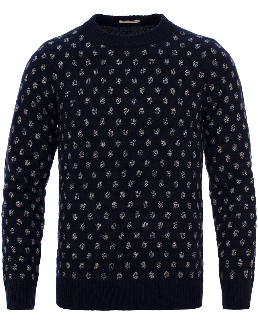 Herre | Trøjer | GANT Rugger | The Dot Jaquard Sweater Evening Blue