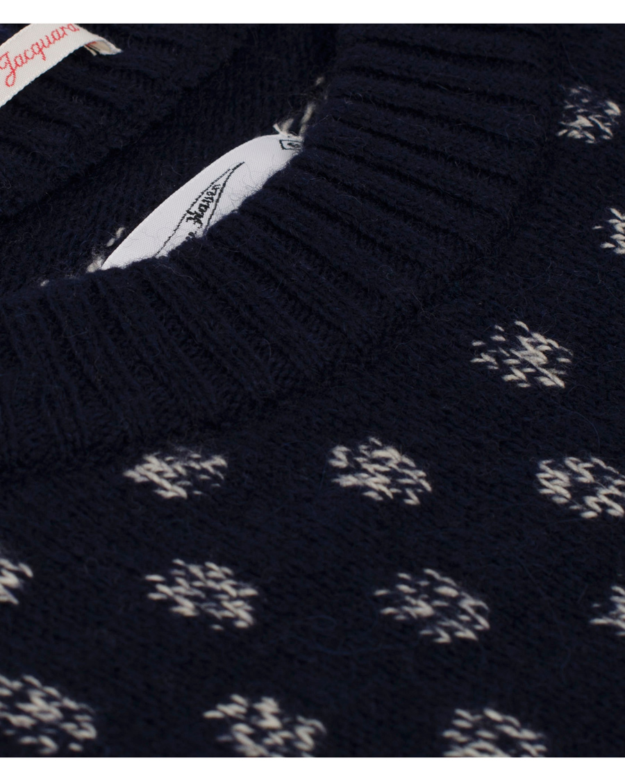 Herre | Trøjer | GANT Rugger | The Dot Jaquard Sweater Evening Blue