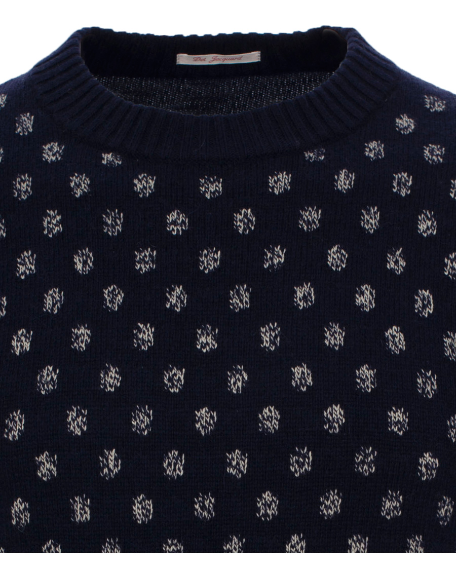 Herre | Trøjer | GANT Rugger | The Dot Jaquard Sweater Evening Blue