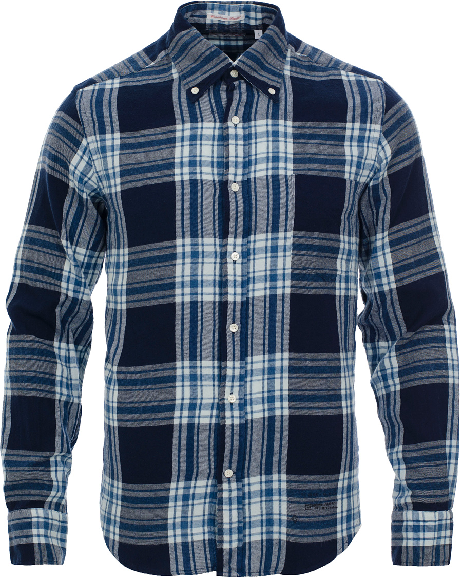 Herre | Skjorter | GANT Rugger | Windblown Flannel Easy Fit Button Down Shirt Thunder Blue