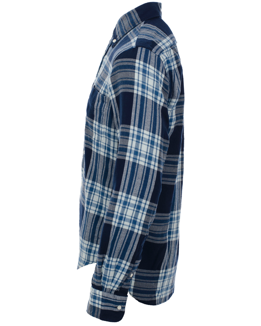 Herre | Skjorter | GANT Rugger | Windblown Flannel Easy Fit Button Down Shirt Thunder Blue