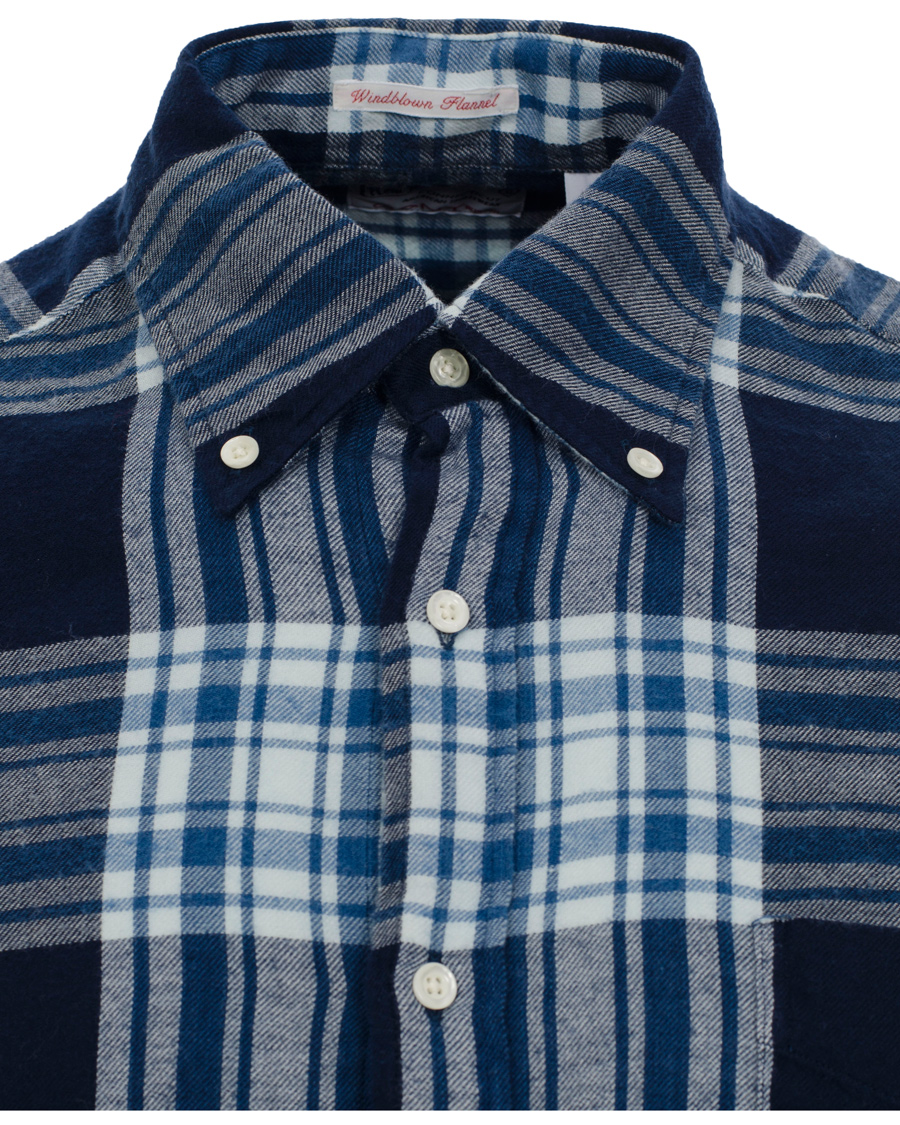 Herre | Skjorter | GANT Rugger | Windblown Flannel Easy Fit Button Down Shirt Thunder Blue