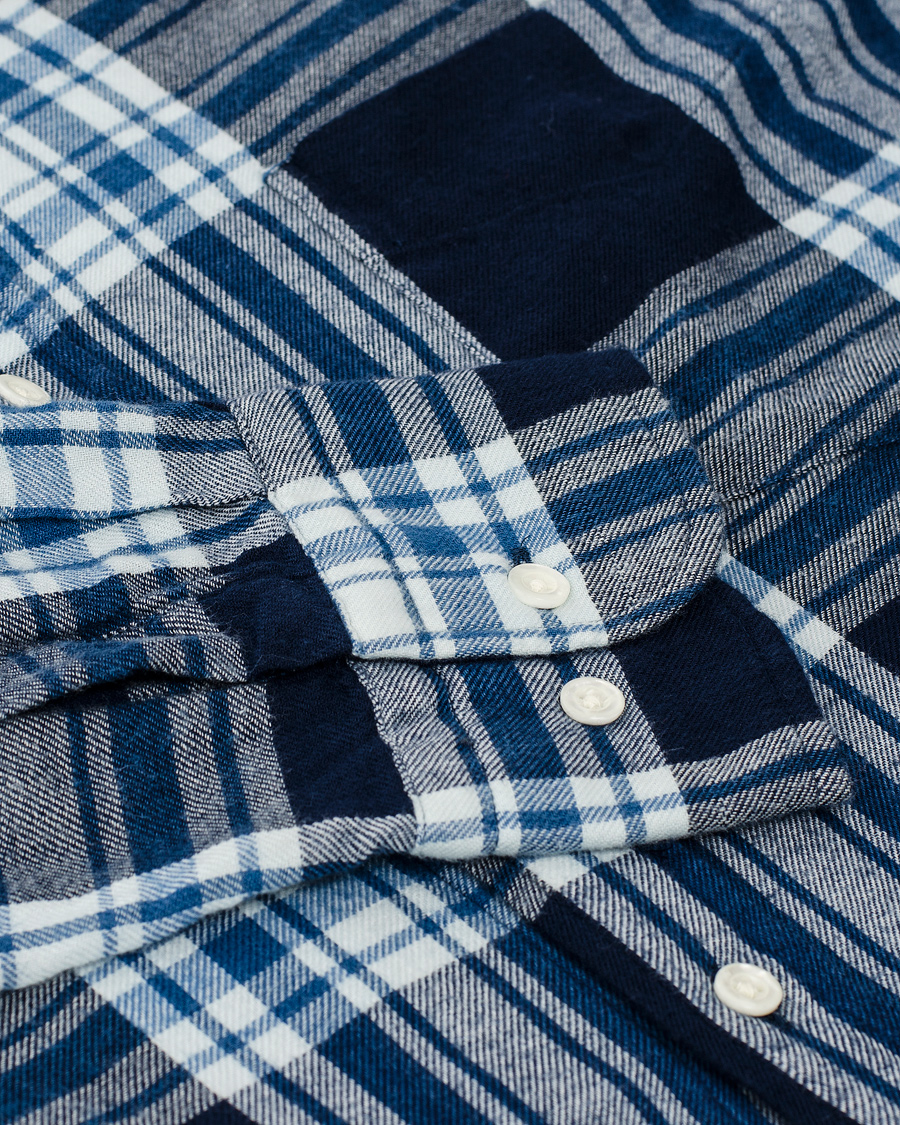 Herre | Skjorter | GANT Rugger | Windblown Flannel Easy Fit Button Down Shirt Thunder Blue