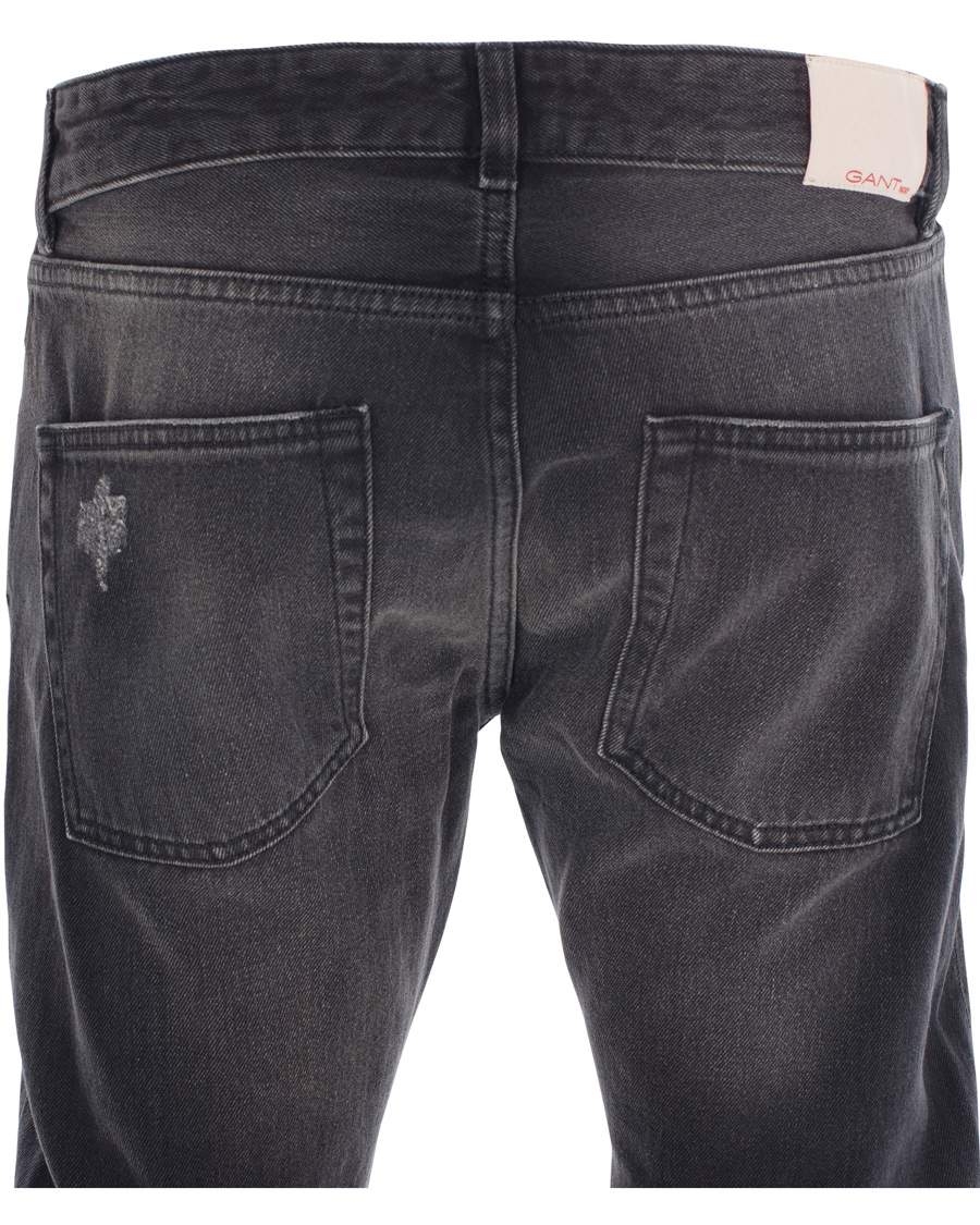 Herre | Jeans | GANT Rugger | Stick Boy Burned Selvedge Jeans Black Worn In