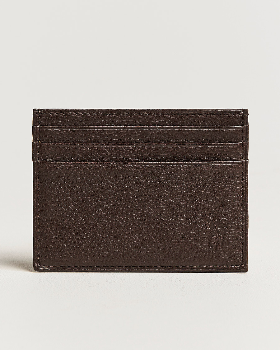Herre | World of Ralph Lauren | Polo Ralph Lauren | Pebble Leather Slim Card Case Brown