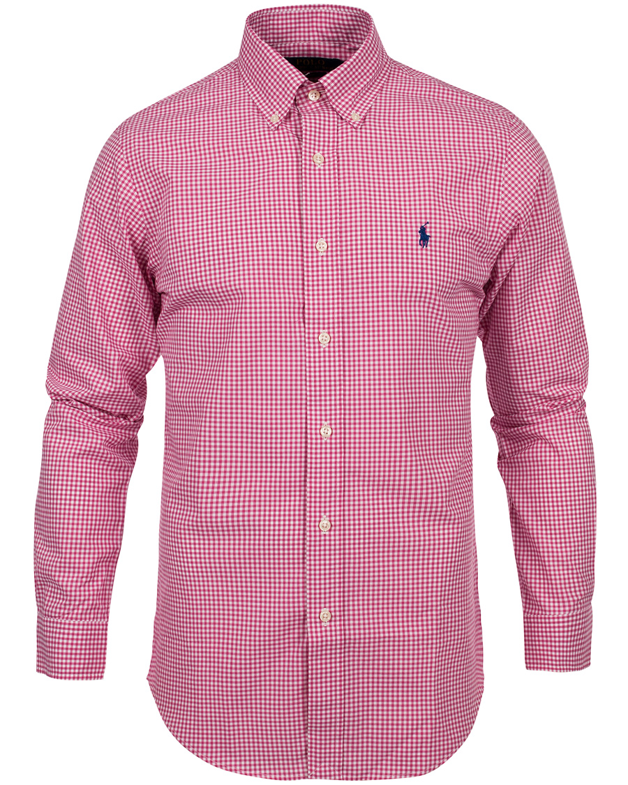 Herre | Skjorter | Polo Ralph Lauren | Slim Fit Poplin Check Shirt Pink