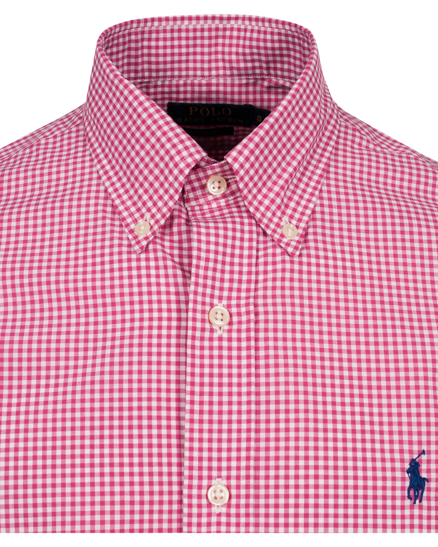 Herre | Skjorter | Polo Ralph Lauren | Slim Fit Poplin Check Shirt Pink