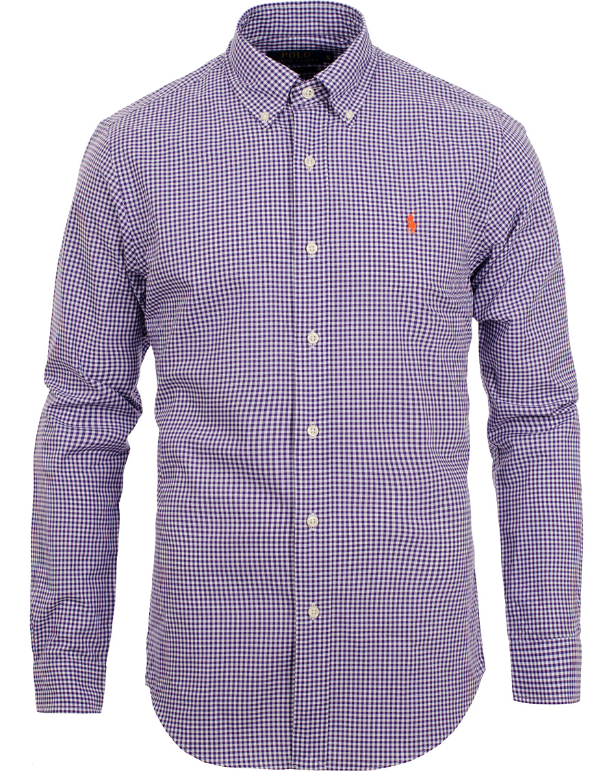 Herre | Skjorter | Polo Ralph Lauren | Slim Fit Poplin Check Shirt Purple