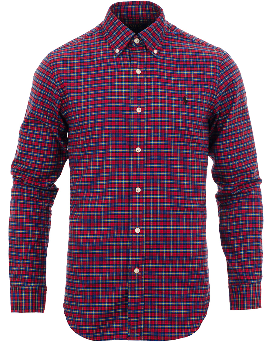 Herre | Skjorter | Polo Ralph Lauren | Slim Fit Flannel Check Shirt Red/Saphire