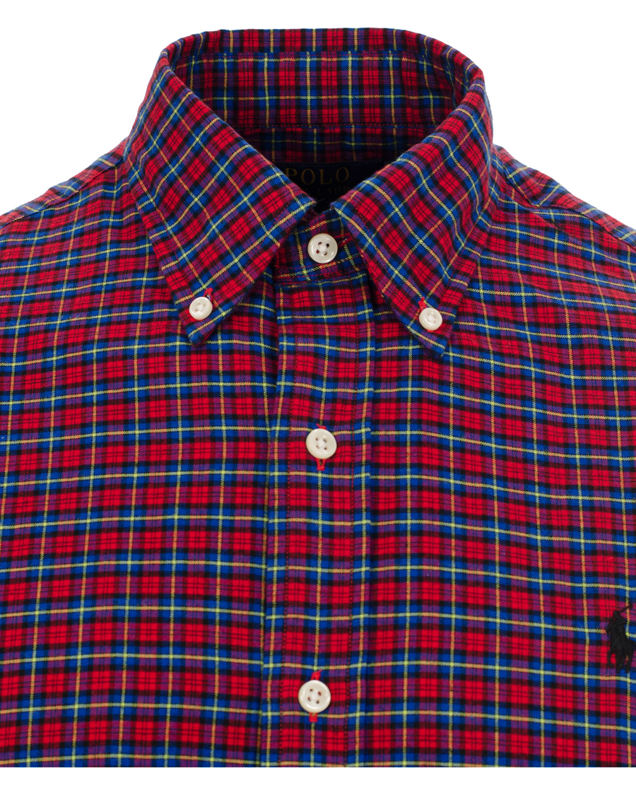 Herre | Skjorter | Polo Ralph Lauren | Slim Fit Flannel Check Shirt Red/Saphire