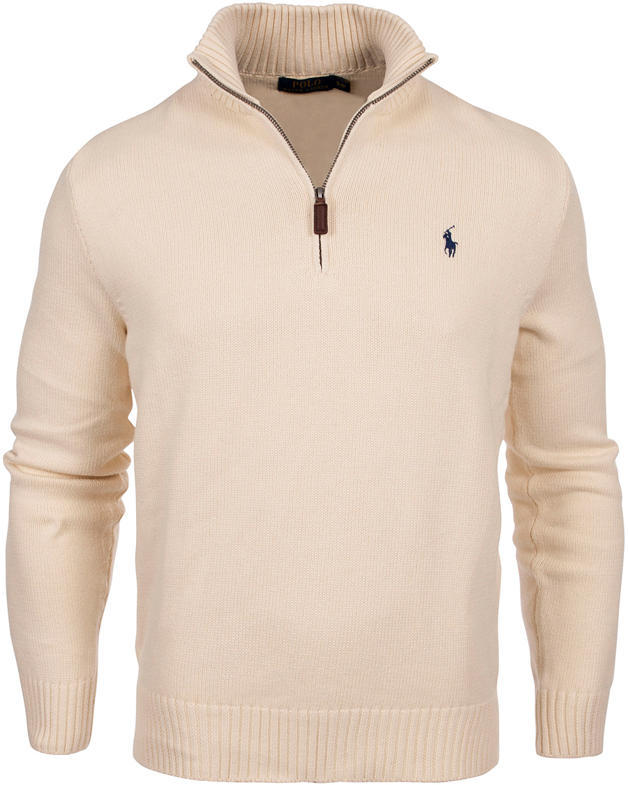 Herre | Trøjer | Polo Ralph Lauren | Cotton Half Zip Antique Cream