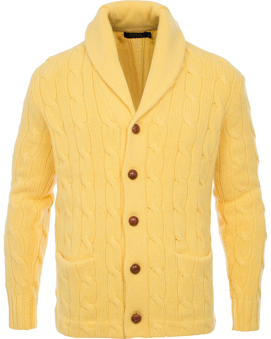 Herre | Trøjer | Polo Ralph Lauren | Cable Shawl Cardigan Bright Yellow