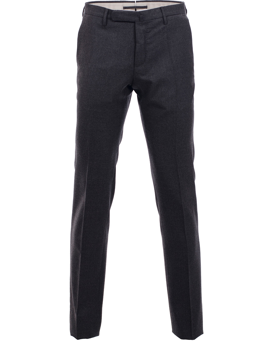 Herre | Bukser | Incotex | Super 100's Flanell Trousers Dark Grey