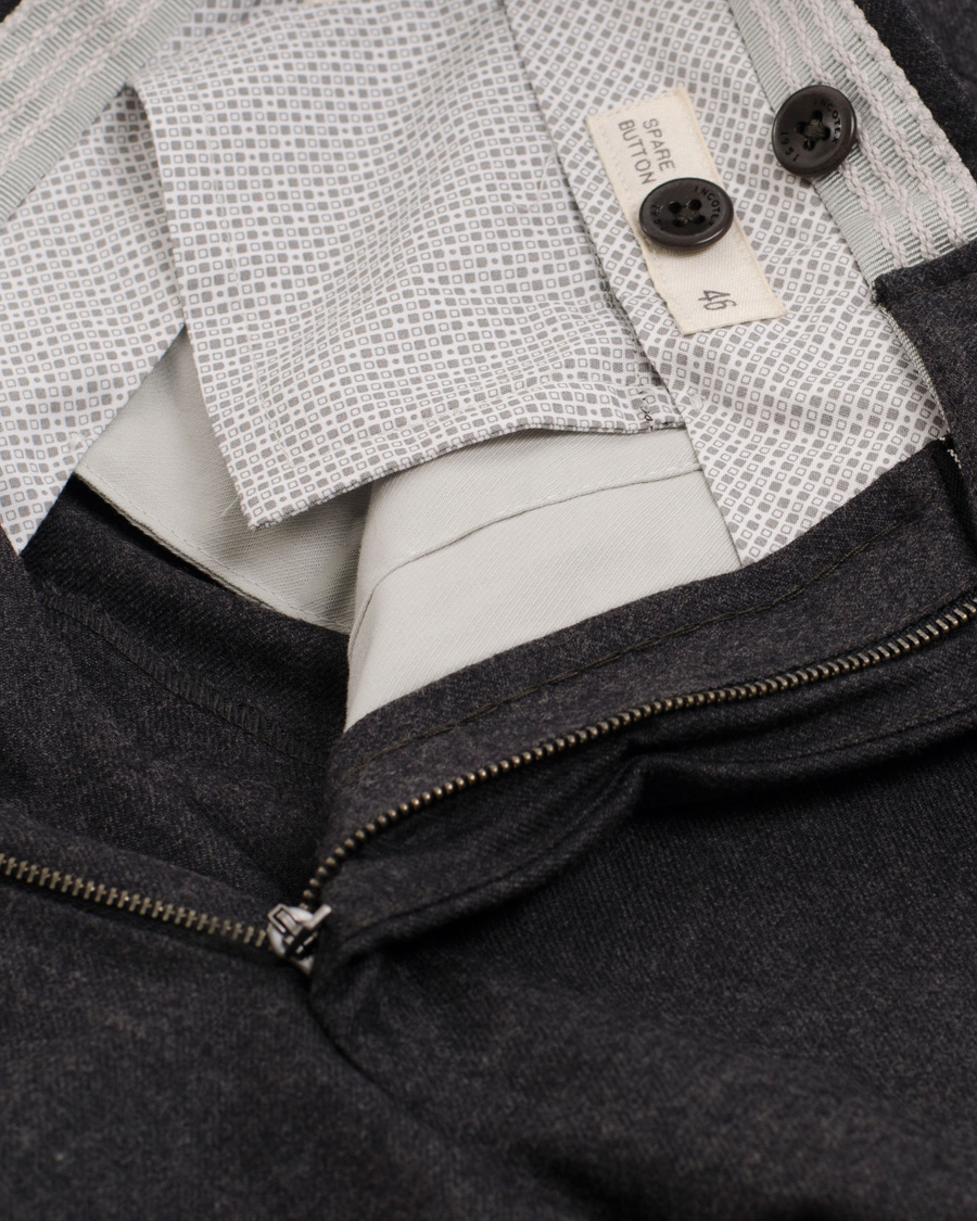 Herre | Bukser | Incotex | Super 100's Flanell Trousers Dark Grey