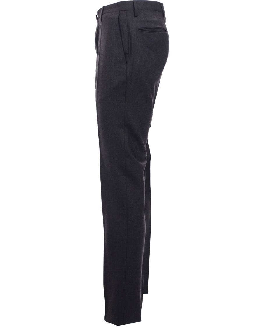 Herre | Bukser | Incotex | Super 100's Flanell Trousers Dark Grey