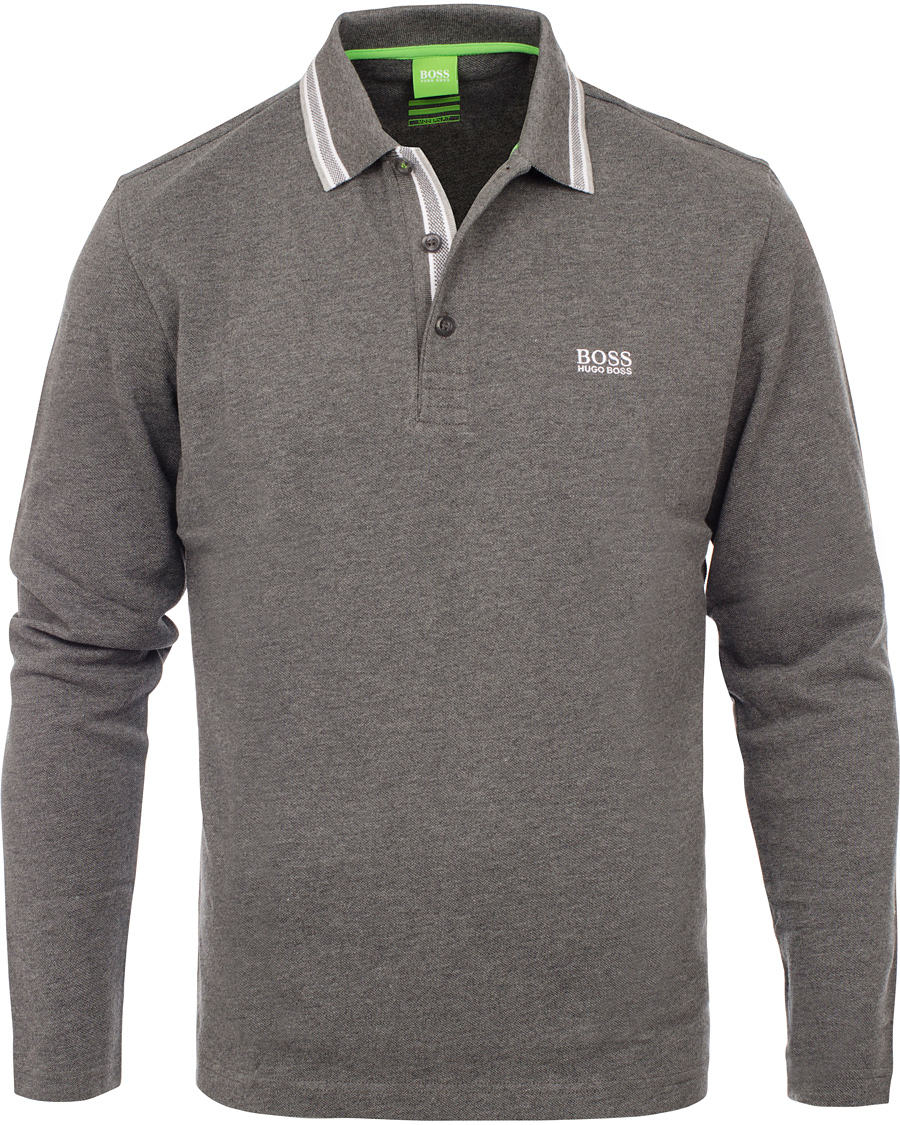 Herre | Trøjer | BOSS GREEN | BOSS Athleisure Plisy Long Sleeve Piké Medium Grey