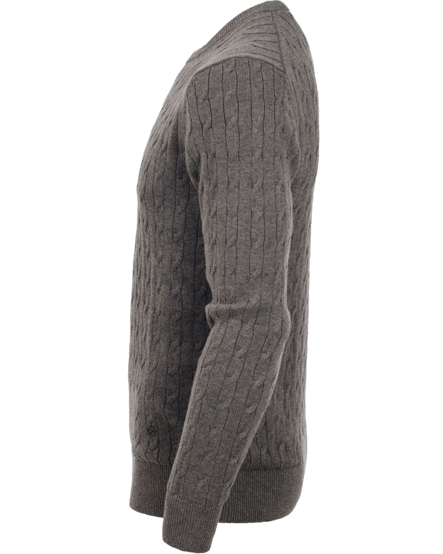 Herre | Trøjer | J.Lindeberg | Jave Pullover Braid Cable Grey Melange