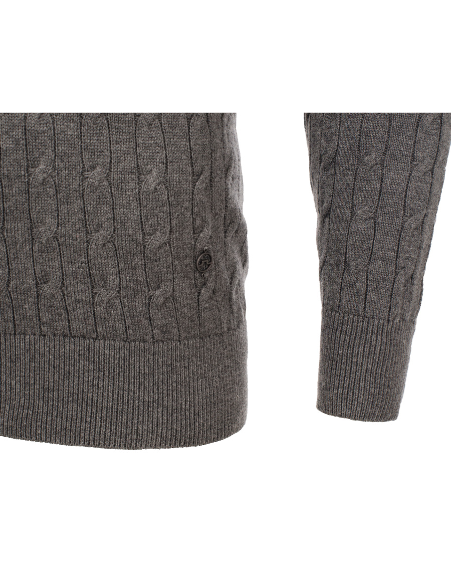 Herre | Trøjer | J.Lindeberg | Jave Pullover Braid Cable Grey Melange