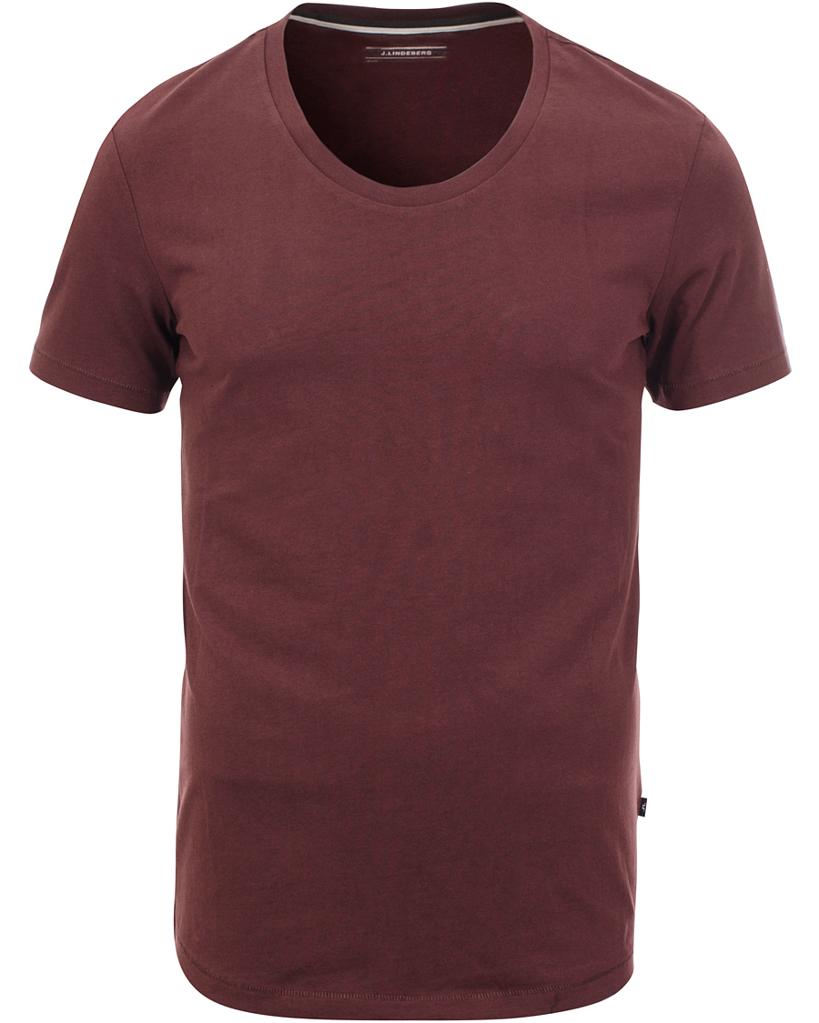 Herre | T-Shirts | J.Lindeberg | Axtell Scoop T-shirt Burgundy