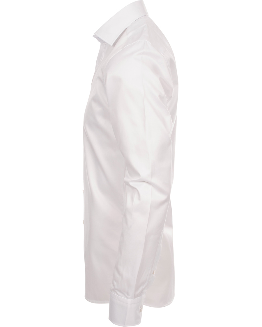 Herre | Skjorter | Stenströms | Slimline Pin Point Oxford Contrast Shirt White Dot