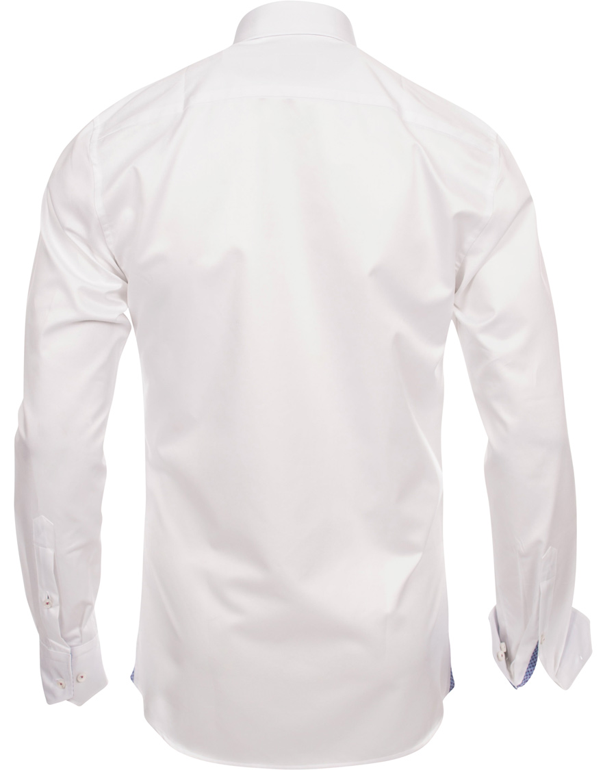 Herre | Skjorter | Stenströms | Slimline Pin Point Oxford Contrast Shirt White Dot