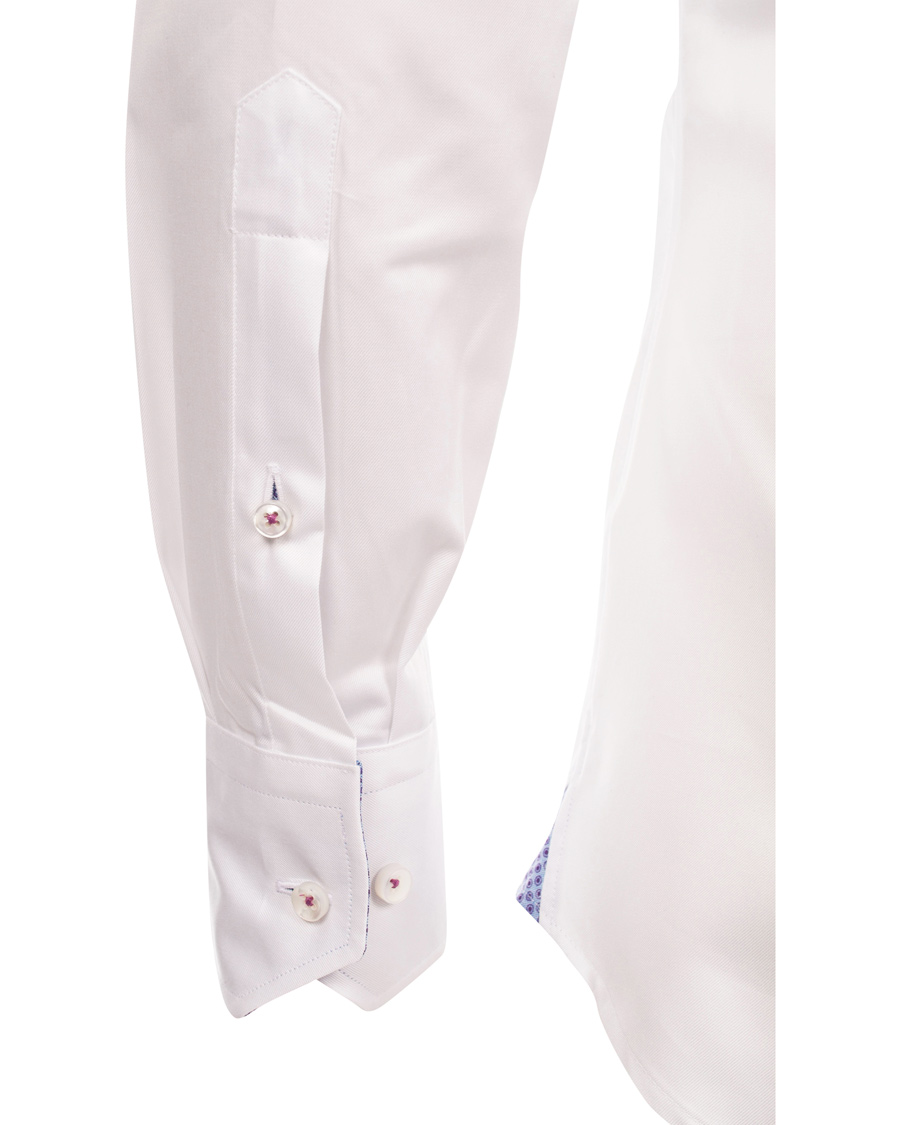 Herre | Skjorter | Stenströms | Slimline Pin Point Oxford Contrast Shirt White Dot