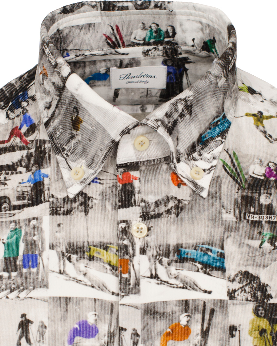 Herre | Skjorter | Stenströms | Fitted Body Baby Cord Shirt After Ski