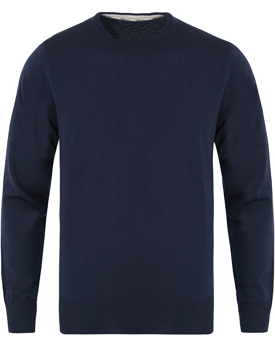 Herre | Trøjer | Stenströms | Merino Crew Neck Pullover Navy