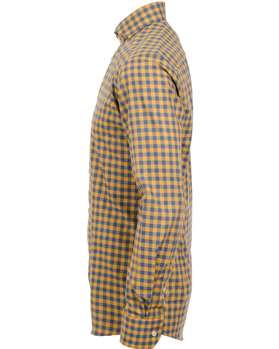 Herre | Skjorter | Eton | Slim Fit Shirt Red Ribbon Check Mustard Yellow