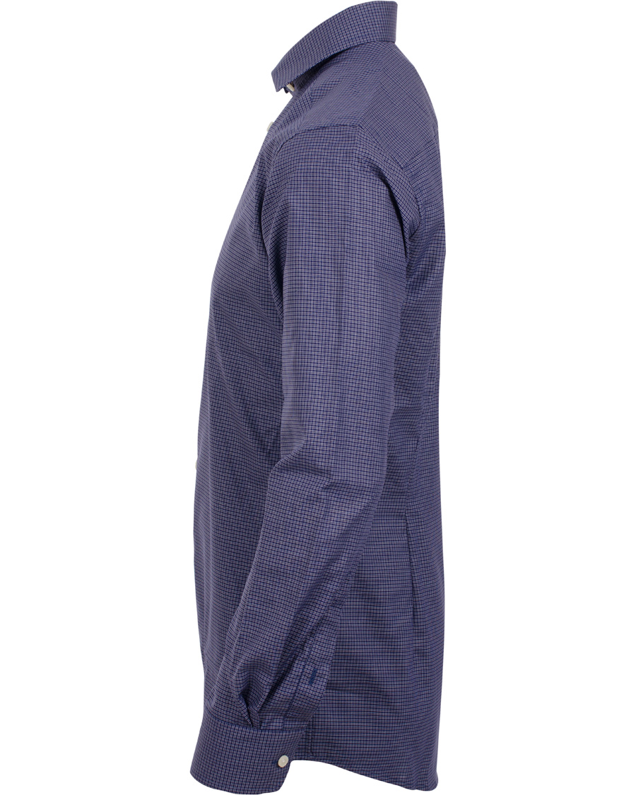 Herre | Skjorter | Eton | Slim Fit Shirt Red Ribbon Micro Check Dark Blue