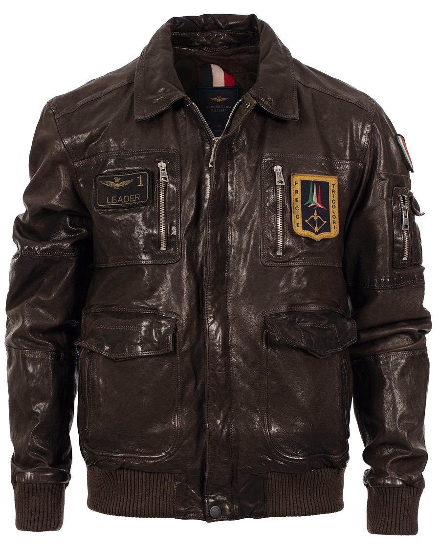 Herre | Jakker | Aeronautica Militare | Pilot Uomo Leather Jacket Brown