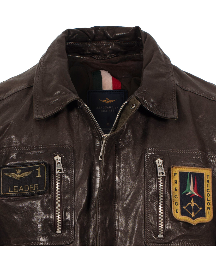 Herre | Jakker | Aeronautica Militare | Pilot Uomo Leather Jacket Brown