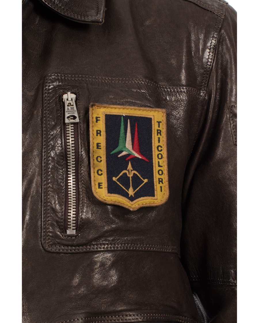 Herre | Jakker | Aeronautica Militare | Pilot Uomo Leather Jacket Brown