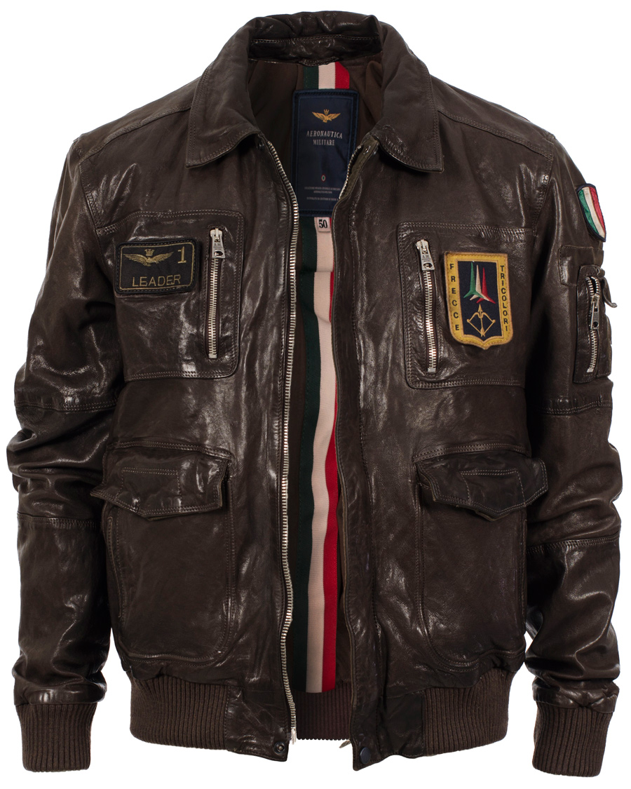 Herre | Jakker | Aeronautica Militare | Pilot Uomo Leather Jacket Brown